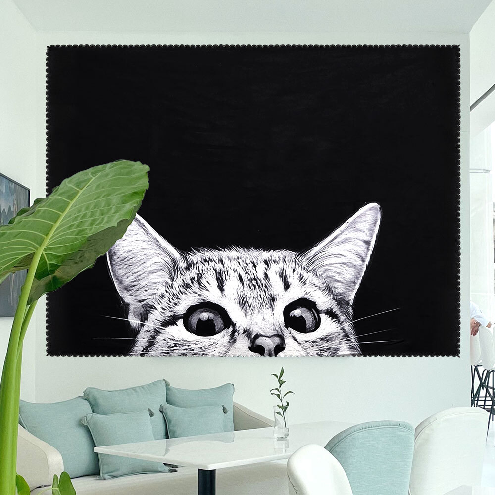 SFr 대형 패브릭 포스터 빼꼼 고양이 L 인테리어 소품 벽장식 집꾸미기 벽인테리어