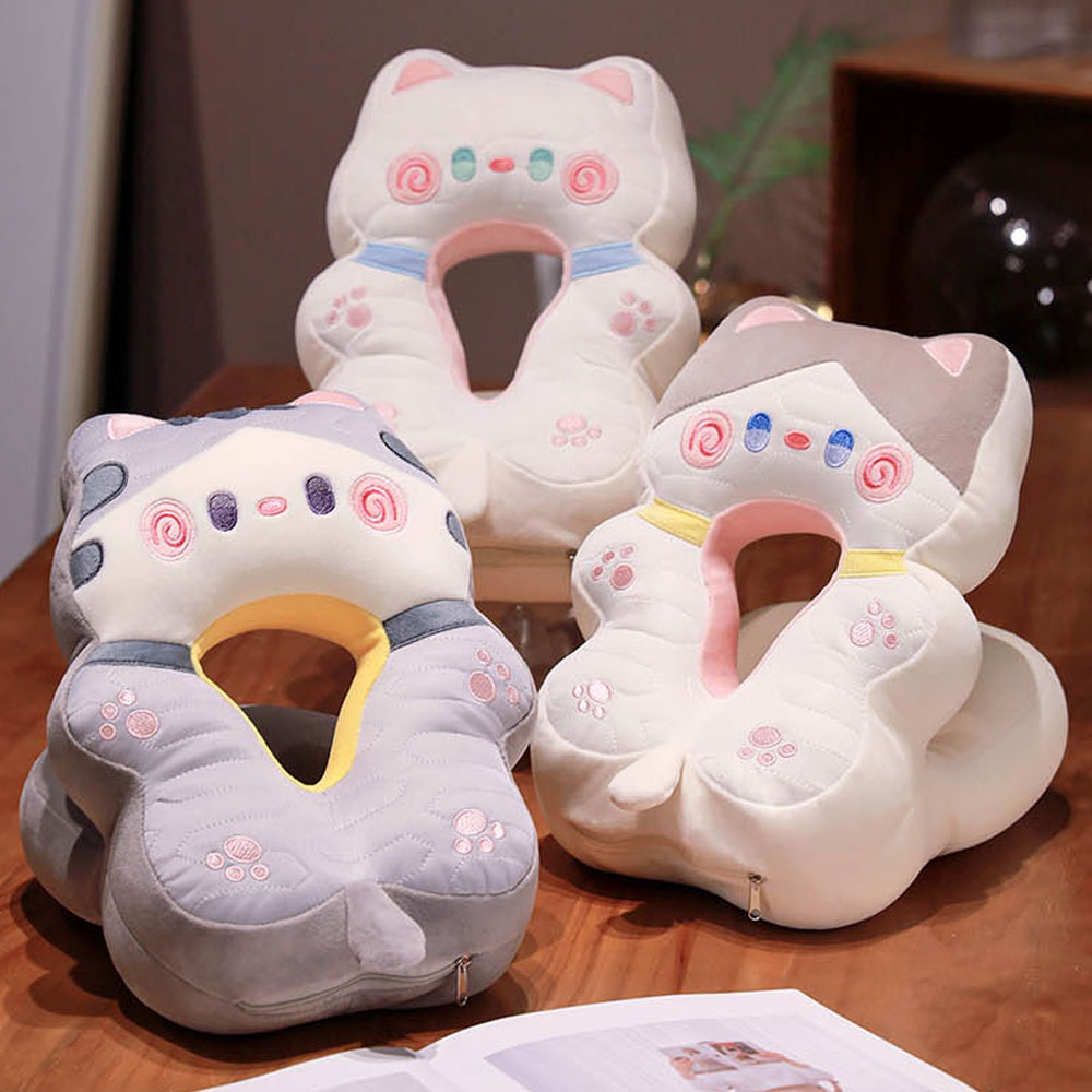 고양이 디자인 낮잠 베개 책상에 엎드려 잘때 사무실배게 수면 푹신한 차량용 책상배개