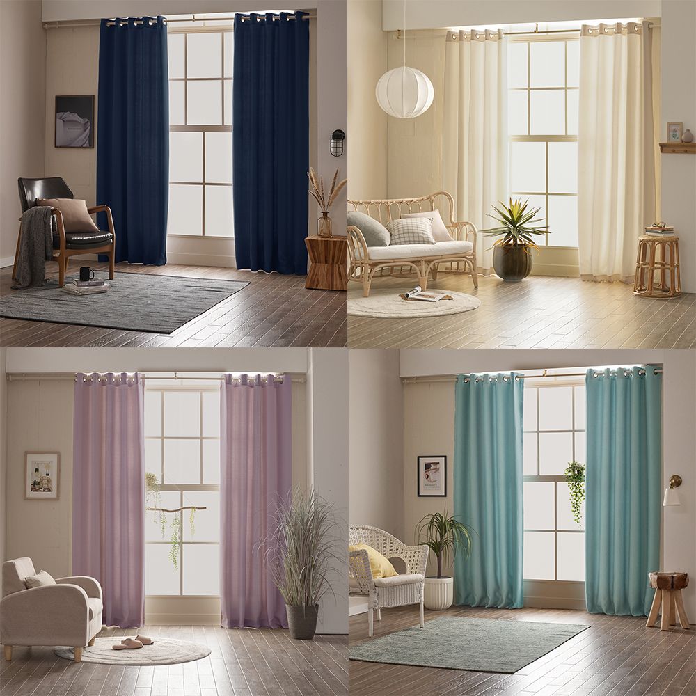 아일렛형 긴창 암막 커튼 1장 거실형 3중직 고밀도 커텐 창문