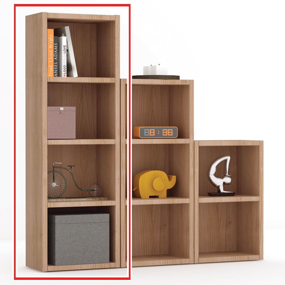 프라임 오크 4단 미니 책장 완제품 공간 박스 책꽂이