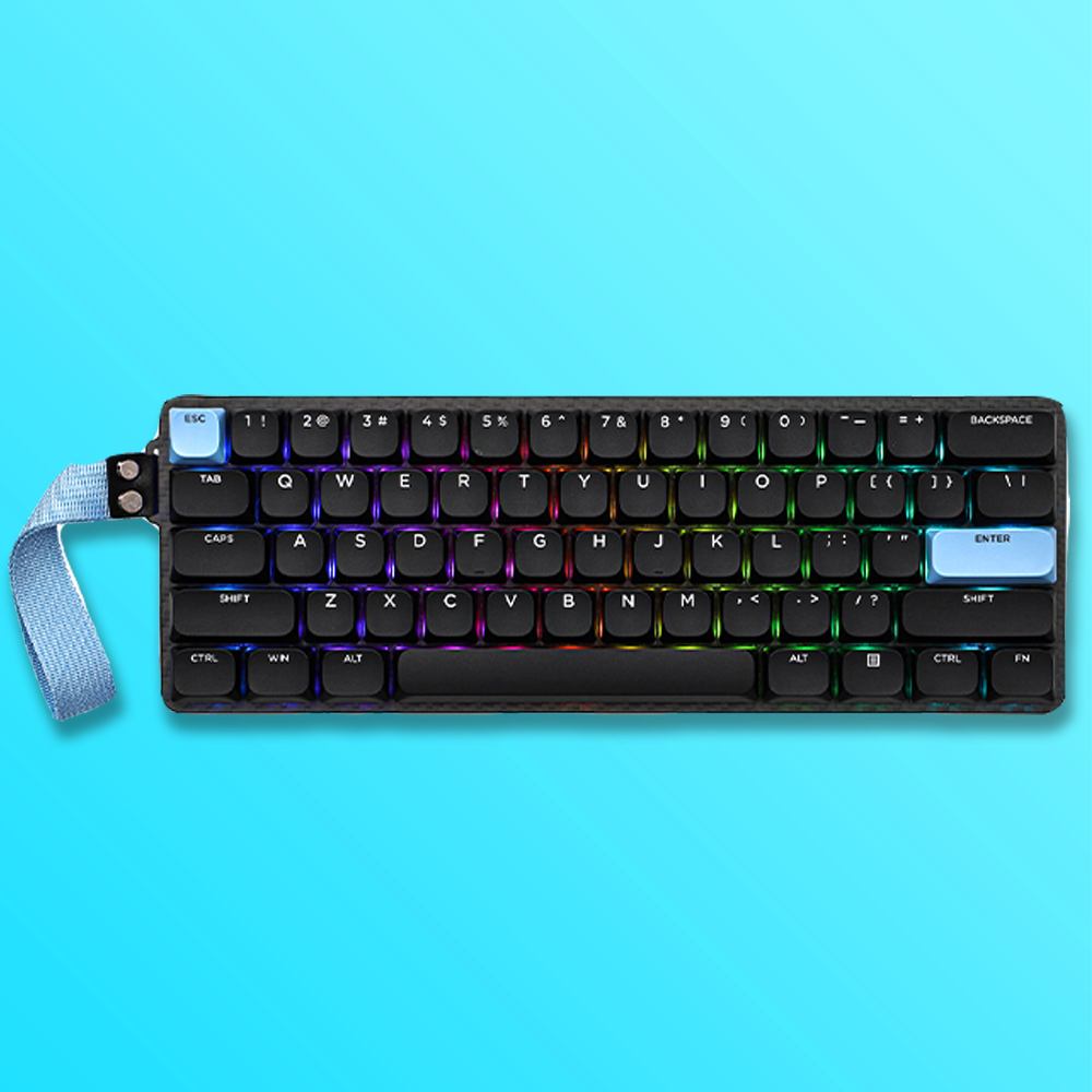 EPOMAKER Carbon60 기계식키보드 슬림형 게이밍 키보드 케이스 탄소 섬유 블랙 - 상품 이미지
