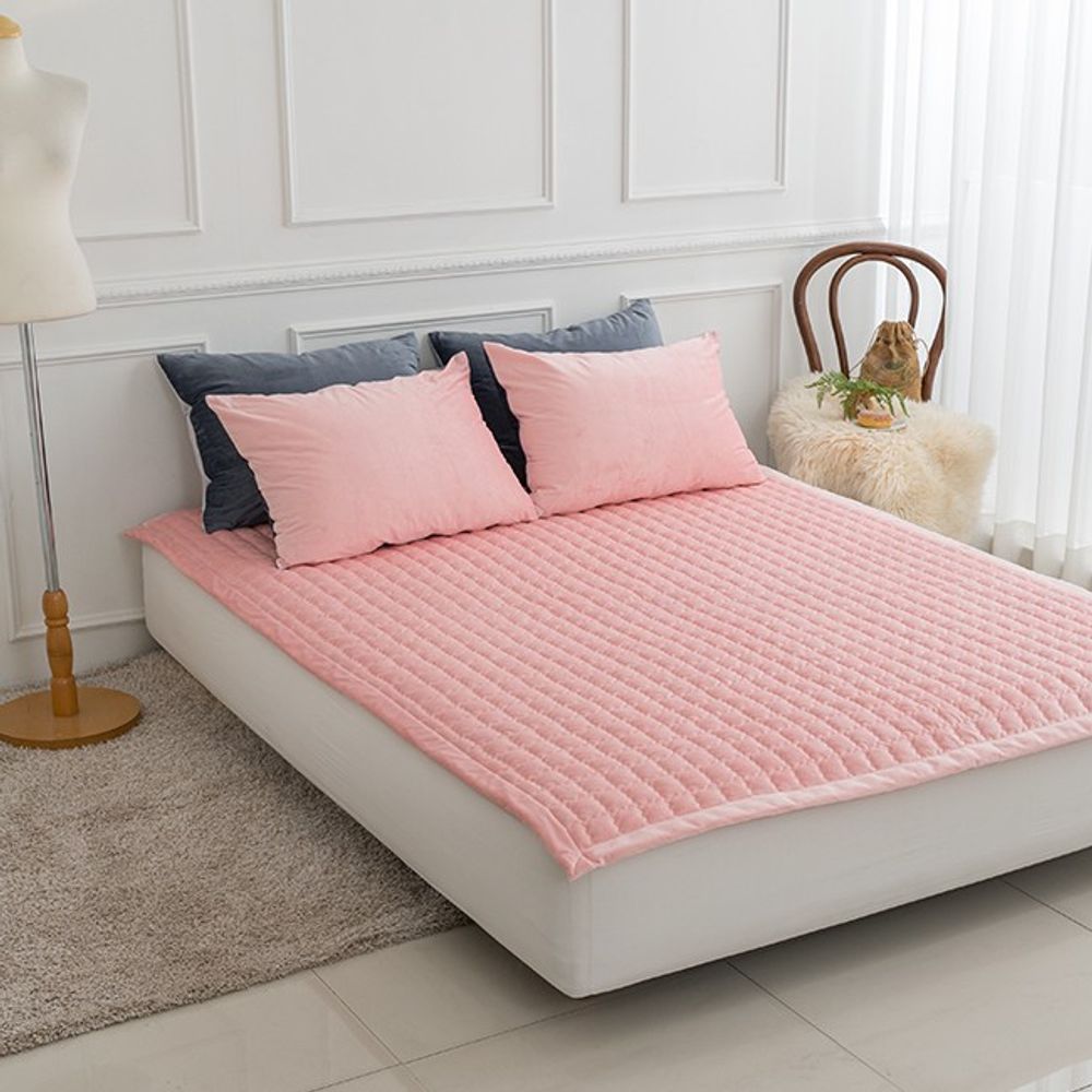 빌리 극세사 밴딩 패드 SS (110x 200) 핑크 카페트 슈퍼 싱글