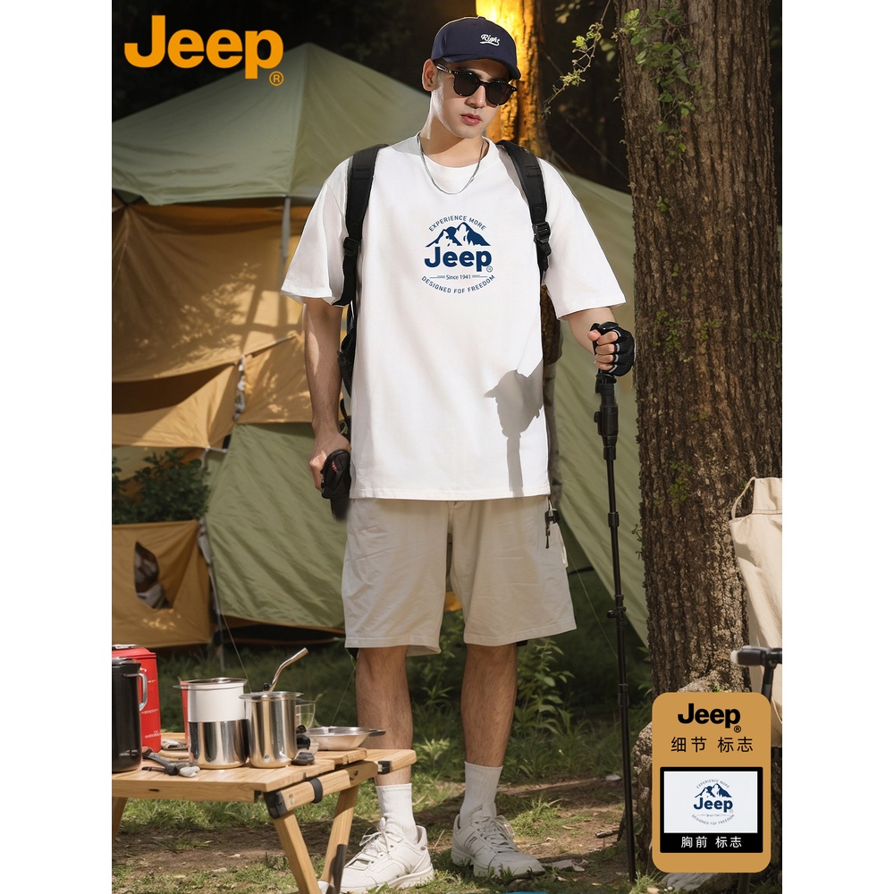 JEEP 지프 반팔 남성 여름 트렌드 루즈핏 반팔 티셔츠 - 상세 이미지 4