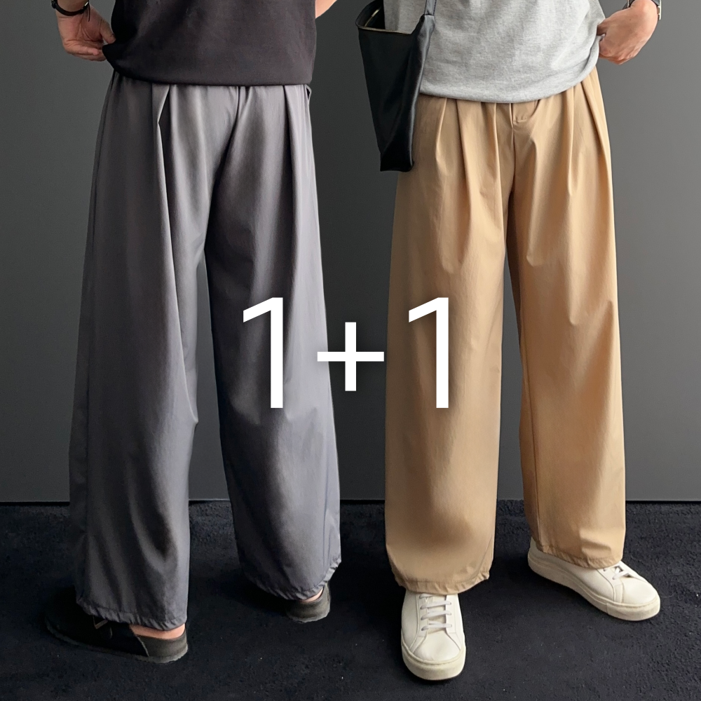 1+1 남자냉장고바지 남자여름슬랙스 남자통바지 - 상품 이미지