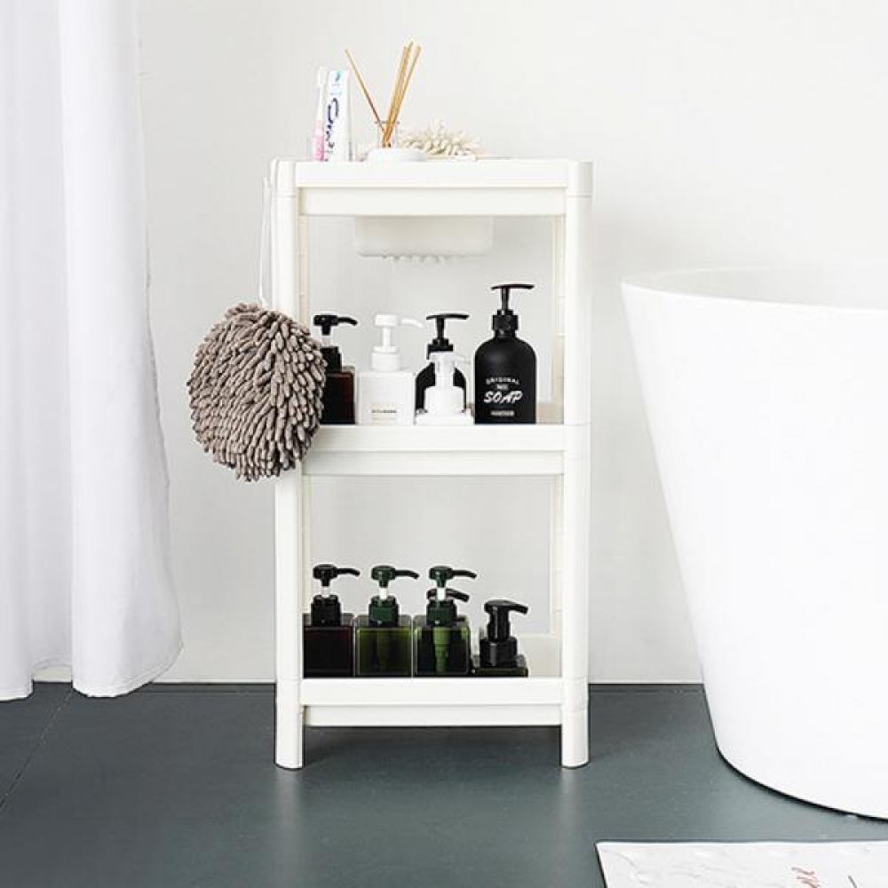 다용도 2단 3단 정리 수납 좁은 공간 사이드 선반 3단선반 조립식 욕실 코너 선반장
