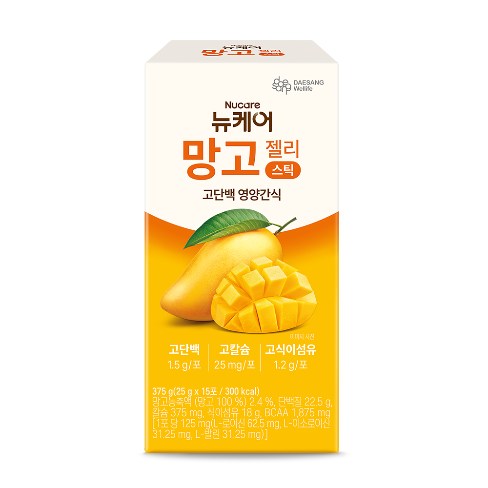 [소비기한~9/19까지] 뉴케어 망고 젤리 스틱 고단백 영양간식 25g, 15개 이미지 2