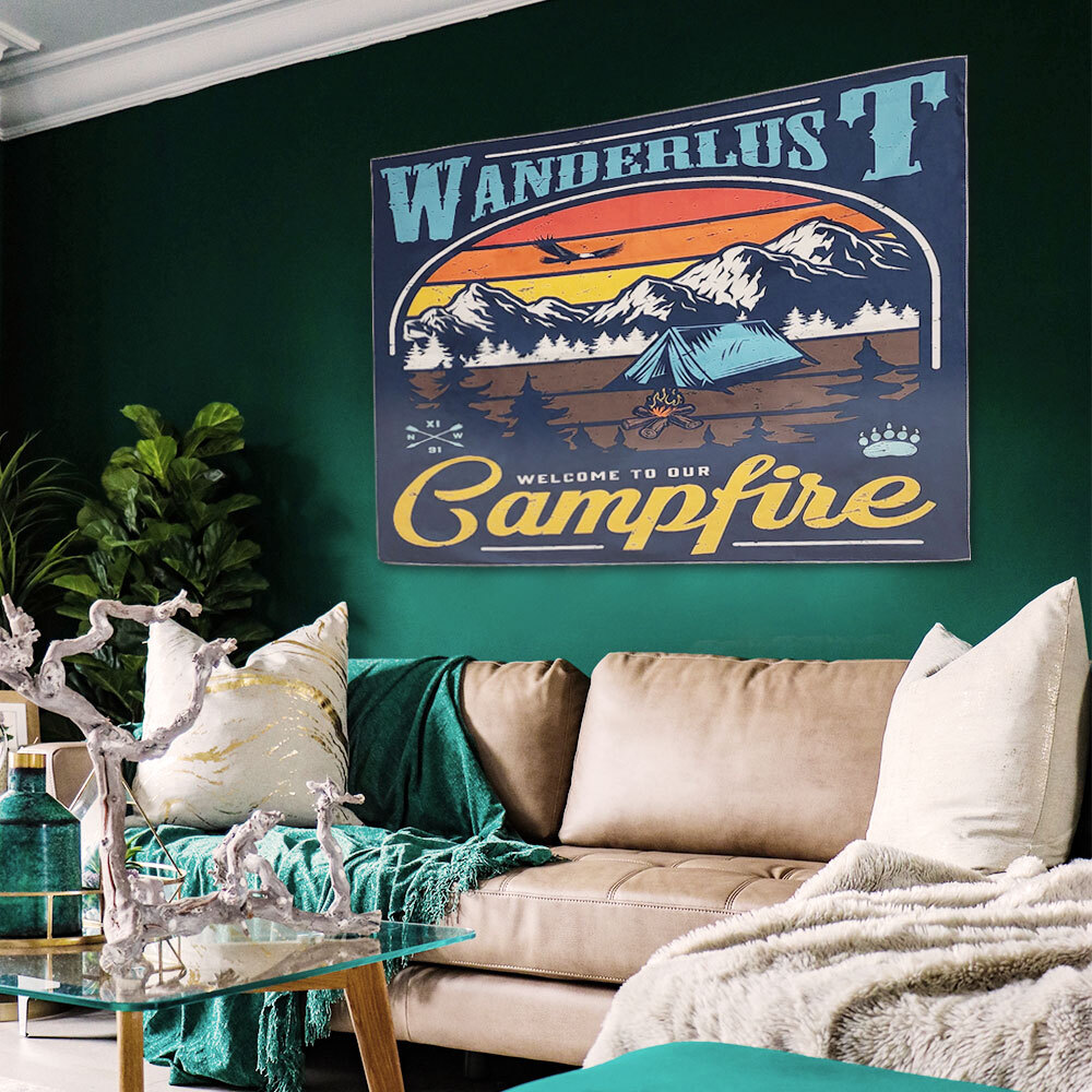 SFr 대형 패브릭 포스터 캠핑 중 인테리어 소품 벽장식 집꾸미기 벽인테리어