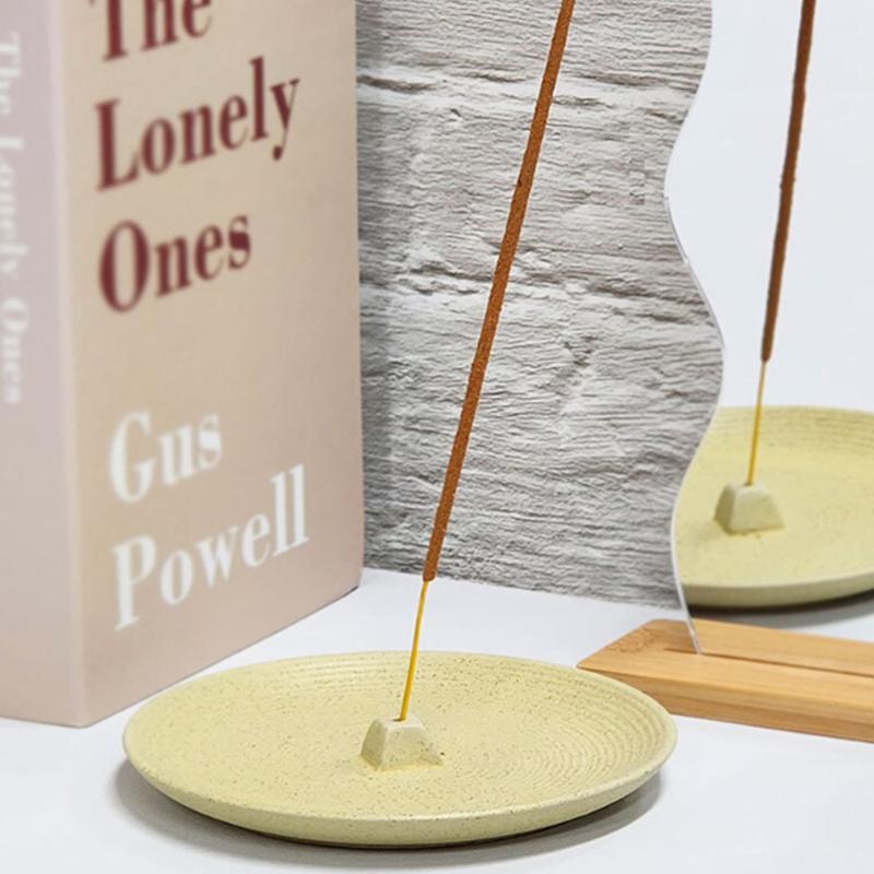 세라믹 인센스 홀더 향받침 트레이 옐로우 스틱 향받침대 향홀더 챔버 도자기