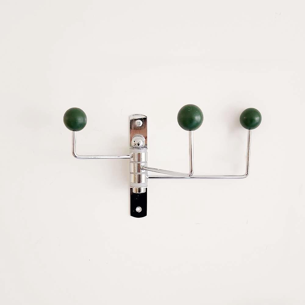 회전형 행거 그린 고정 후크 벽 3구 옷걸이 우드 옷방 인테리어 모자걸이 예쁜