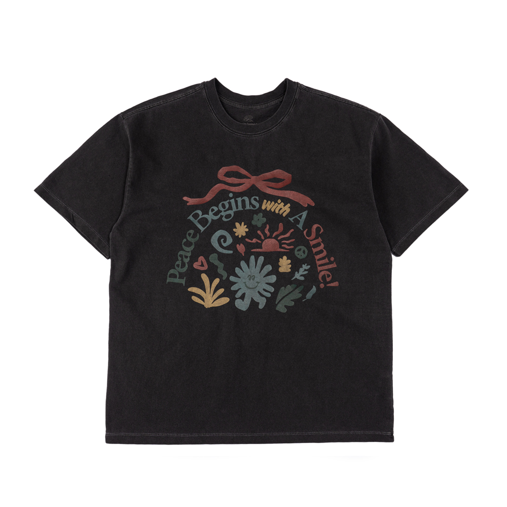 [빅웨이브] 피스비긴즈 블레싱 여성 그래픽 티셔츠(피그먼트 그레이) 제품 이미지