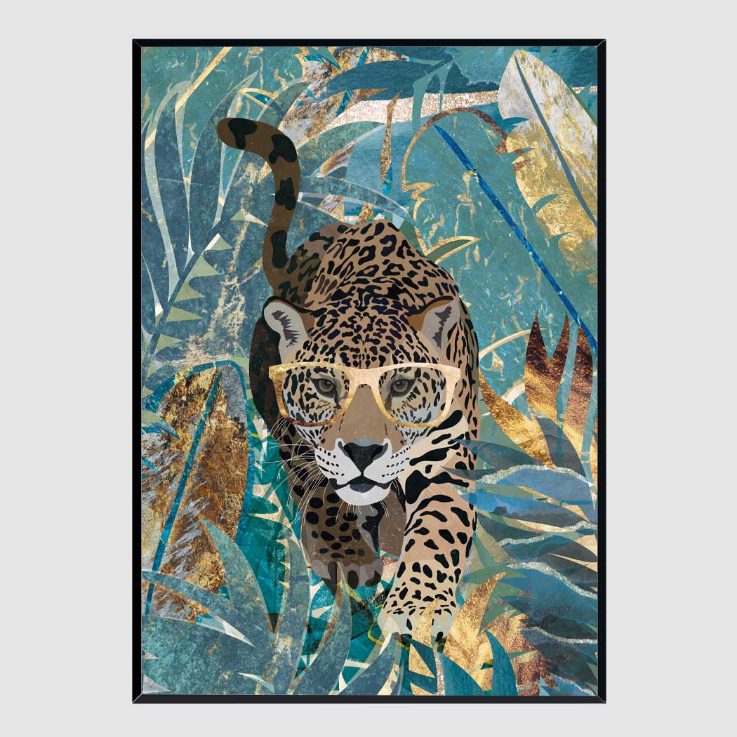 인테리어 액자 Curious jaguar in the rainforest A2 사이즈 - 상품 이미지