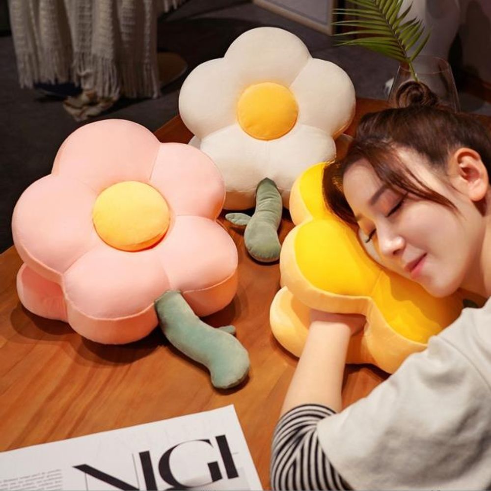 낮잠 쿠션 플라워 사무실 베개 등쿠션 팔쿠션 플라원 쇼파 의자 배받이 꽃쿠션 - 상품 이미지