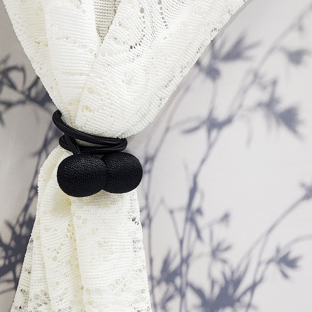 SFr 컬러 마그네틱 커튼 타이 원형 자석 정리 커튼끈 장식