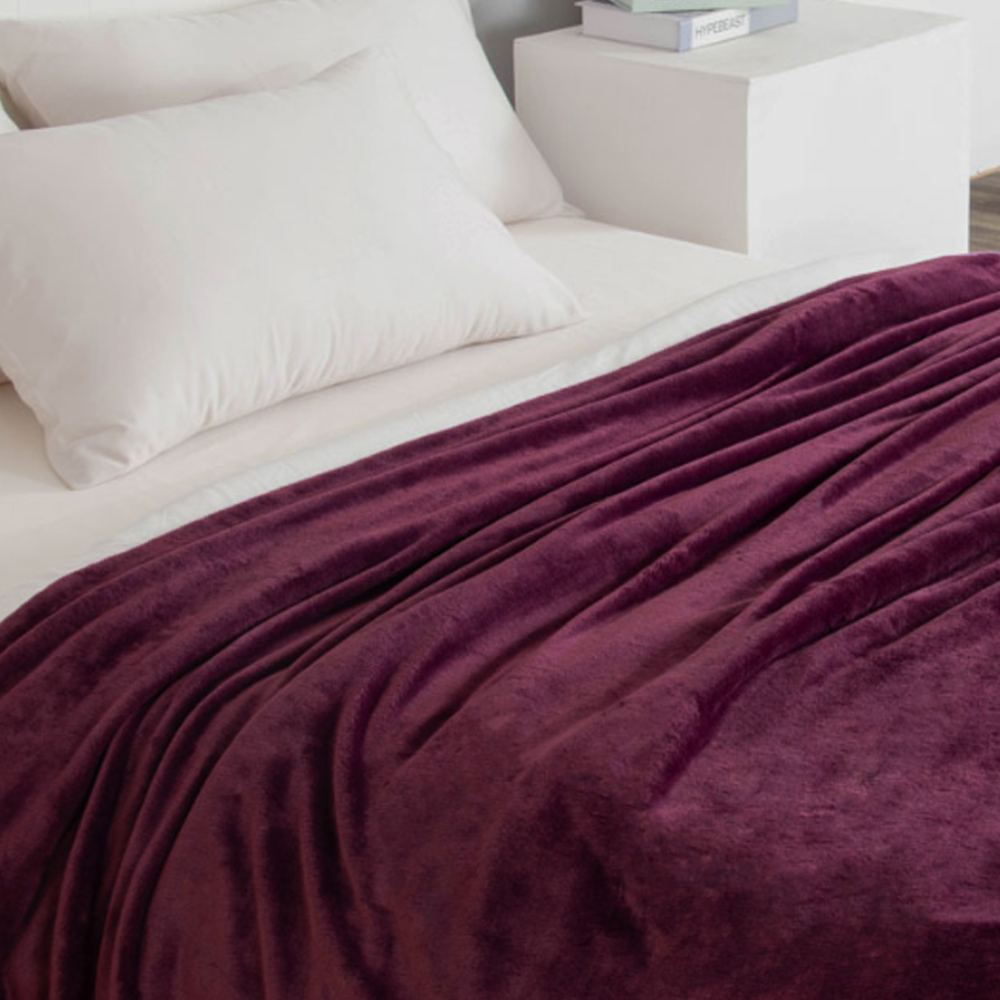 소프트 극세사 이불 담요 캠핑 블랭킷 150x 200 cm 와인 DT 1369839