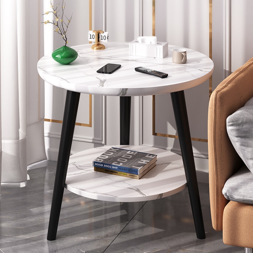 2단 원형 테이블 협탁 거실협탁 쇼파 사이드 간이 보조 원탁 탁자 미니 티테이블