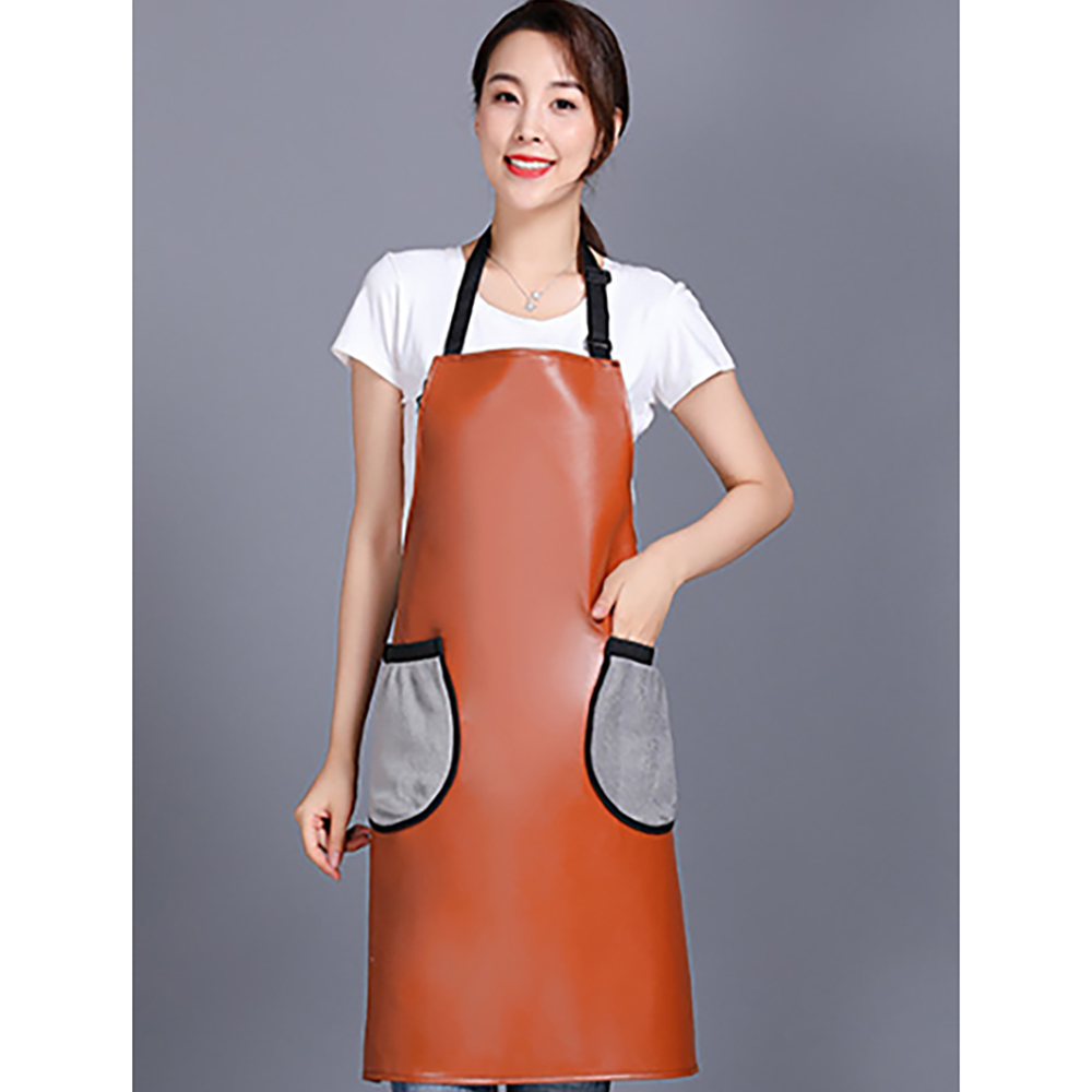 레더 나인 핸드 타월 방수 앞치마 카페 브라운) 공방 바리스타 작업용 패브릭 가죽