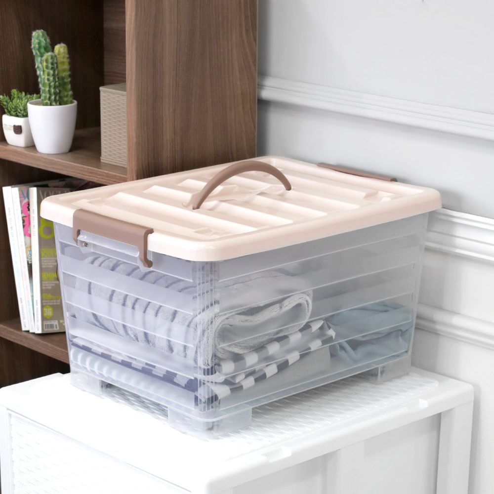 스트라이프 무빙 박스(대) 수납 손잡이 의류 수납함 리빙 다용도