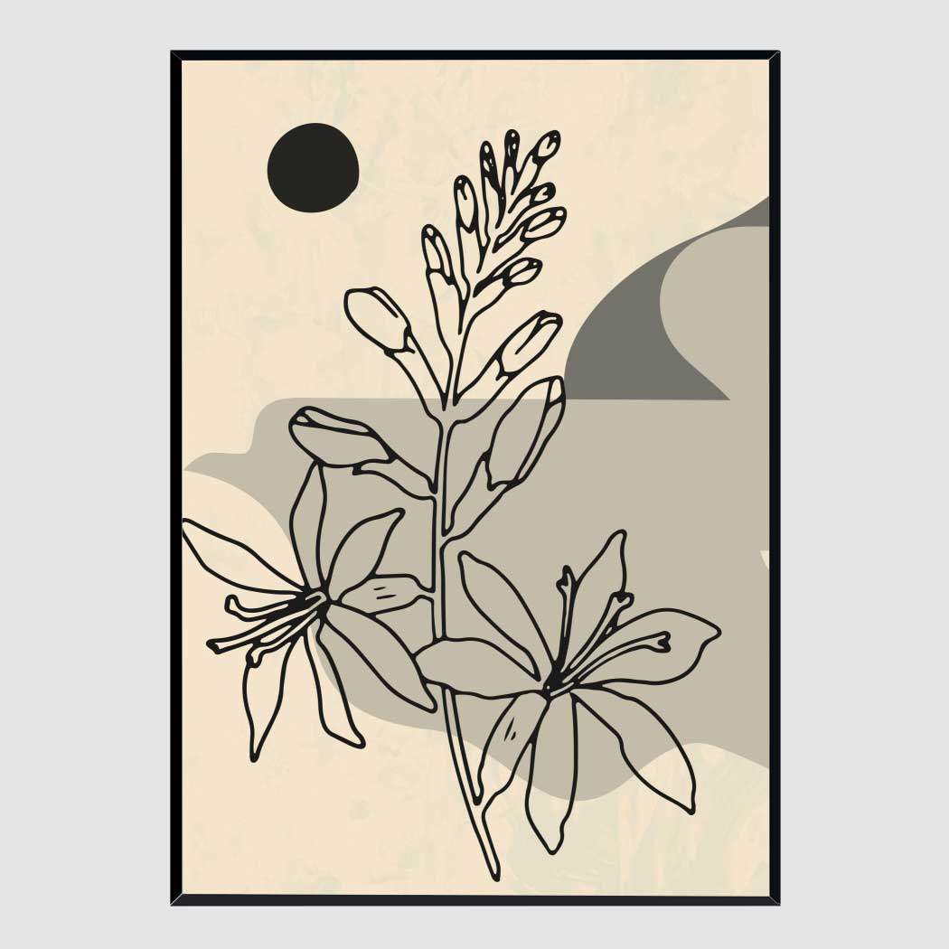 자취방 꾸미기 인테리어 액자 Abstract Flower 1 A2 사이즈 가벼운 몰딩 - 메인 이미지