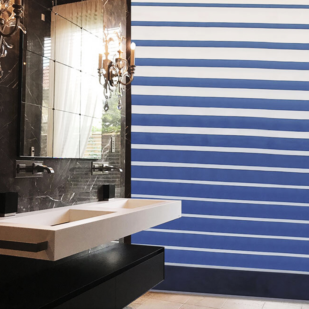 디자인 샤워 커튼 스트라이프 방수 욕조 커텐 중형 욕실 가림막 고리 목욕