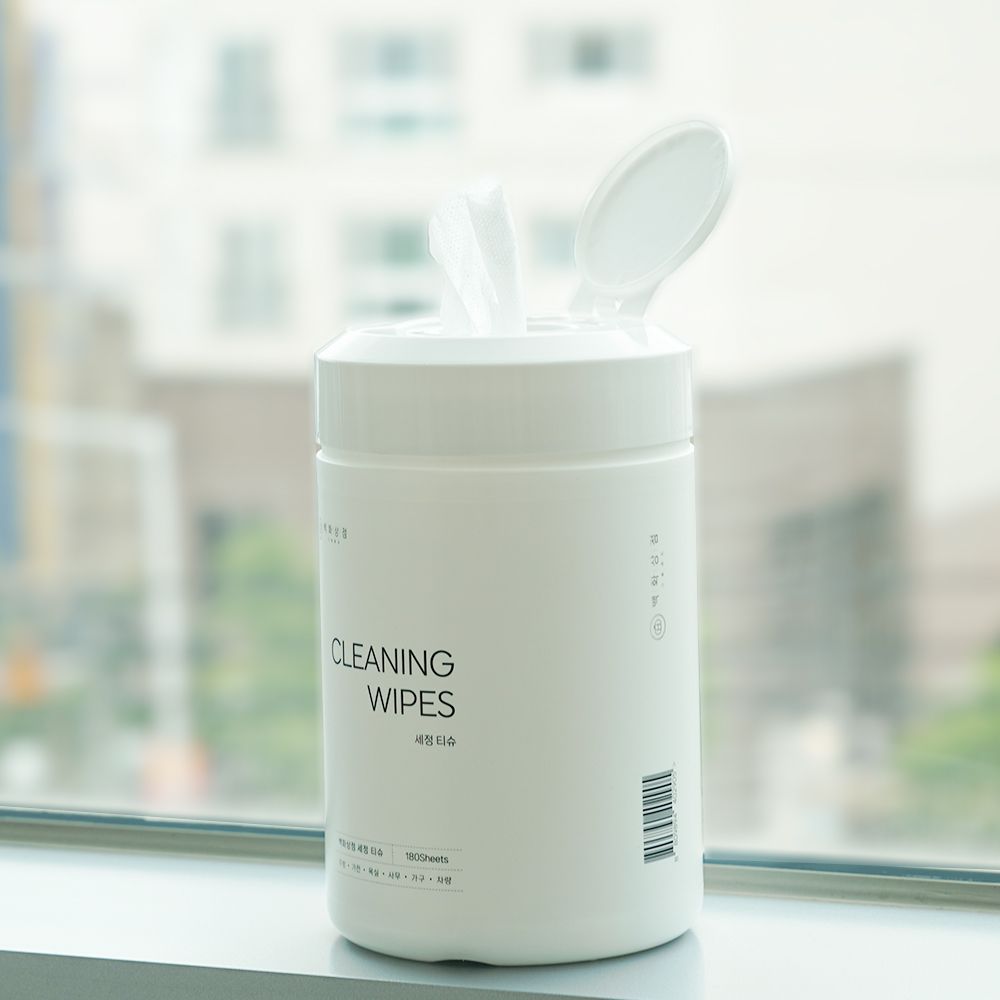 백화상점 세정 티슈 유리 차량용 주방 청소 알콜 물 티슈 180매, 6팩