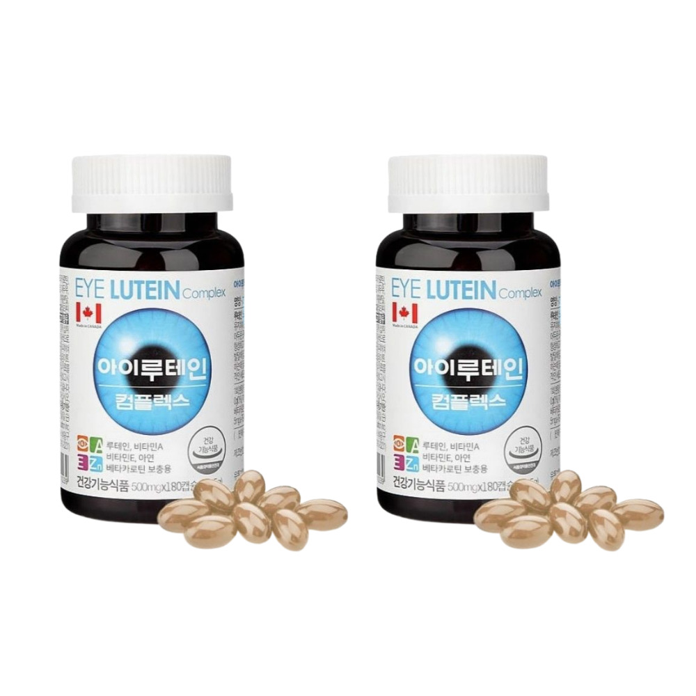 힐링팩토리 아이루테인 콤플렉스 아이눈 영양 보충 보라 빌베리 약500mg 180캡슐, 2개 - 상품 이미지