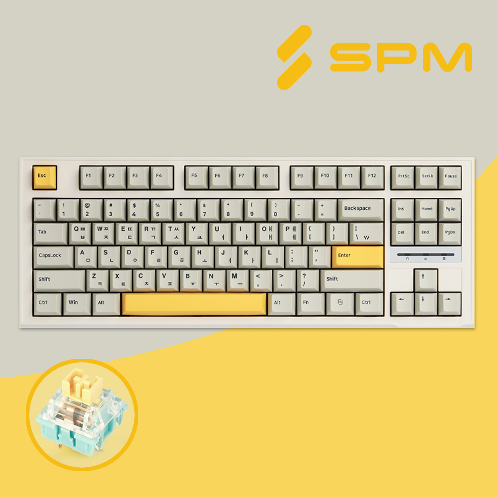 SPM PL87A 기계식키보드 아이보리, 바다소금축, 47g