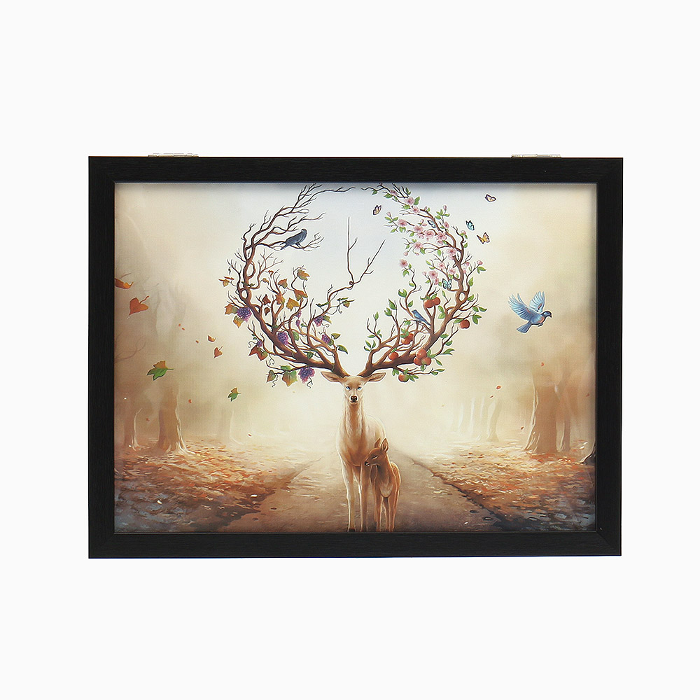 두꺼비집 가리개 그림 액자 포토 40x 30 cm (사슴) 벽인테리어 현관 배전함 커버