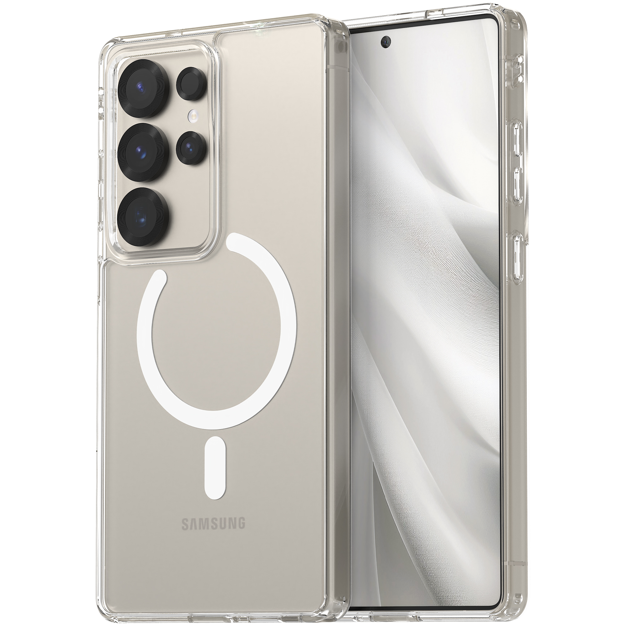 퓨어쉴드 2배자력 맥세이프 방탄 범퍼 케이스 투명, 갤럭시노트20 울트라