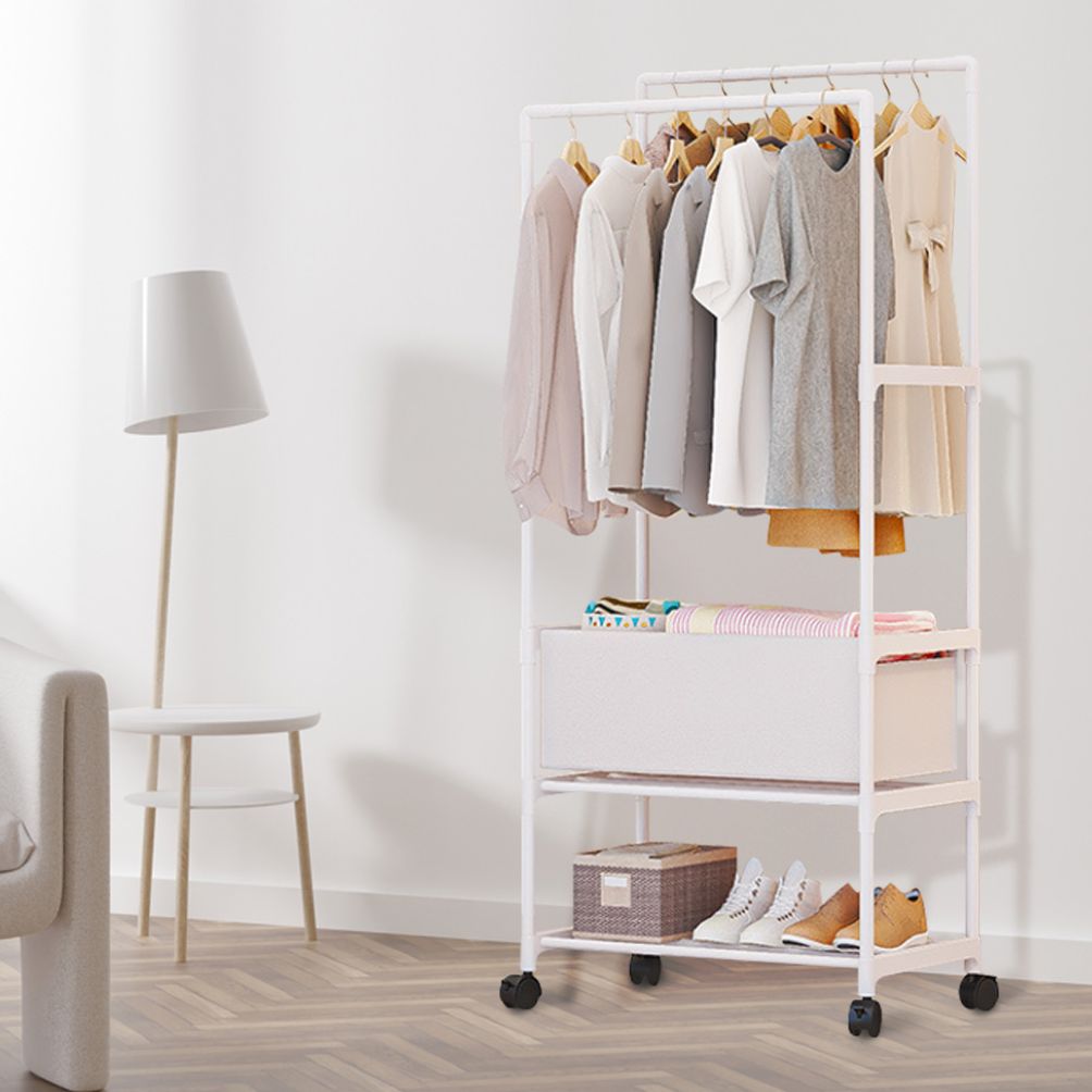 조립식 간이 옷장 원룸 드레스룸 틈새 수납 더블 행거 시스템 옷걸이 수납장 미니