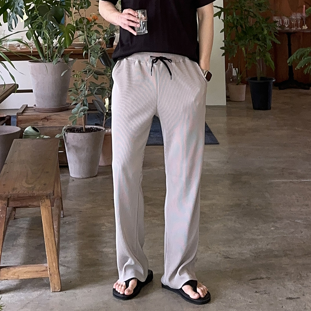 아이스 플리츠 팬츠 밴딩 남자 여름바지 남자냉장고바지