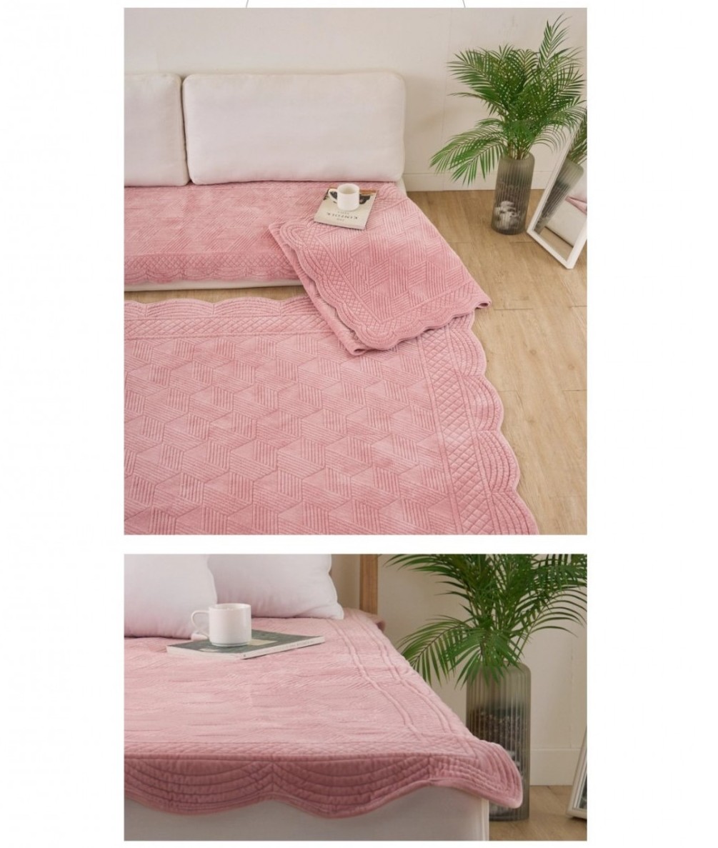 하모니 극세사 목화솜 3단 소파 패드 70 x 180 핑크 쇼파 러그 카페트