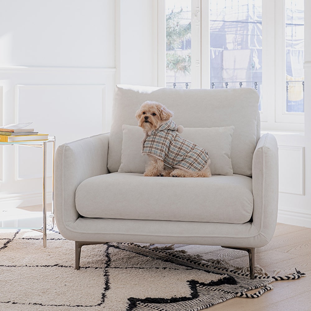 헨지디자인 밀크 갤럭시 1인용 패브릭 소파 홈카페 신혼가구