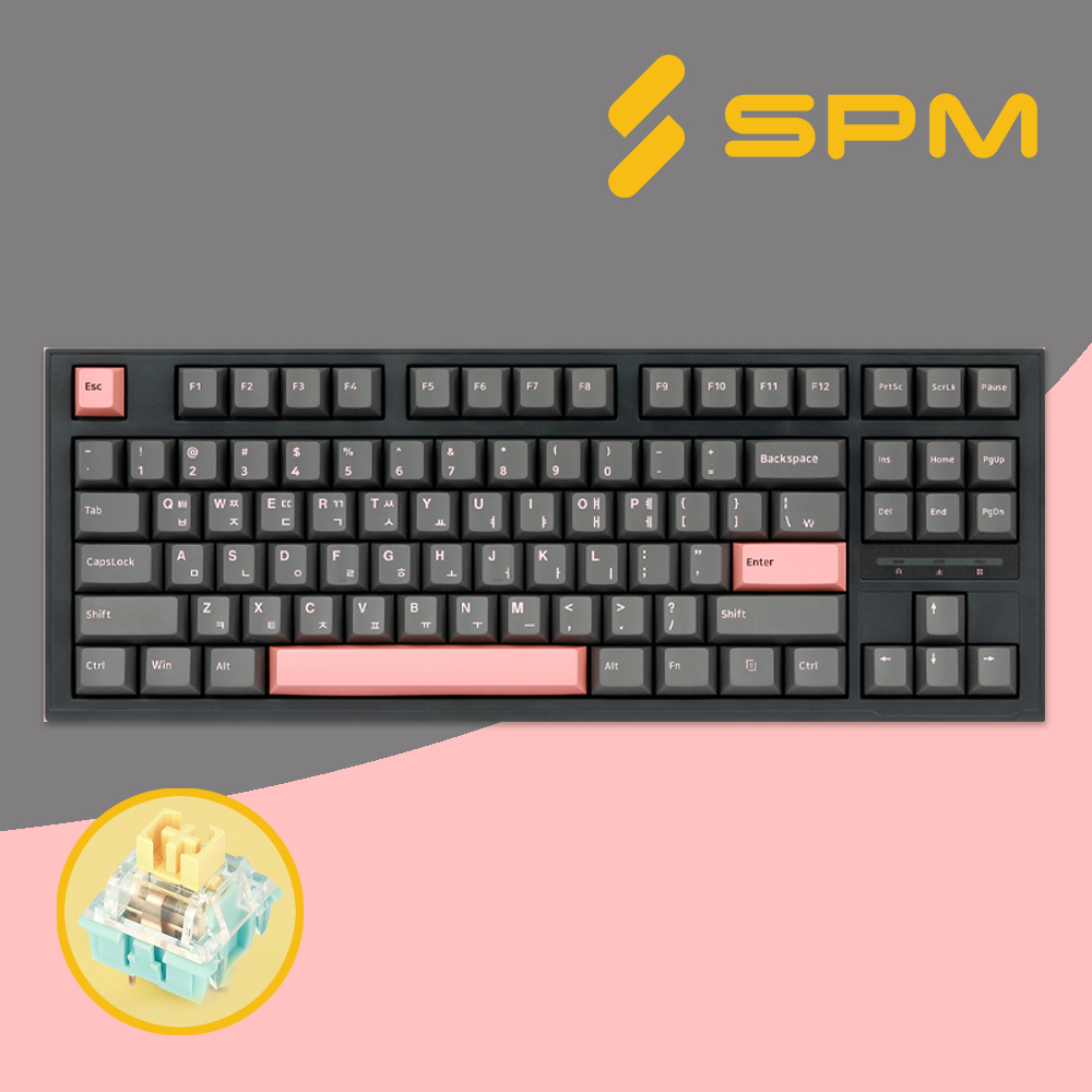 SPM PL87A 기계식키보드 다크올리비아, 바다소금축, 47g