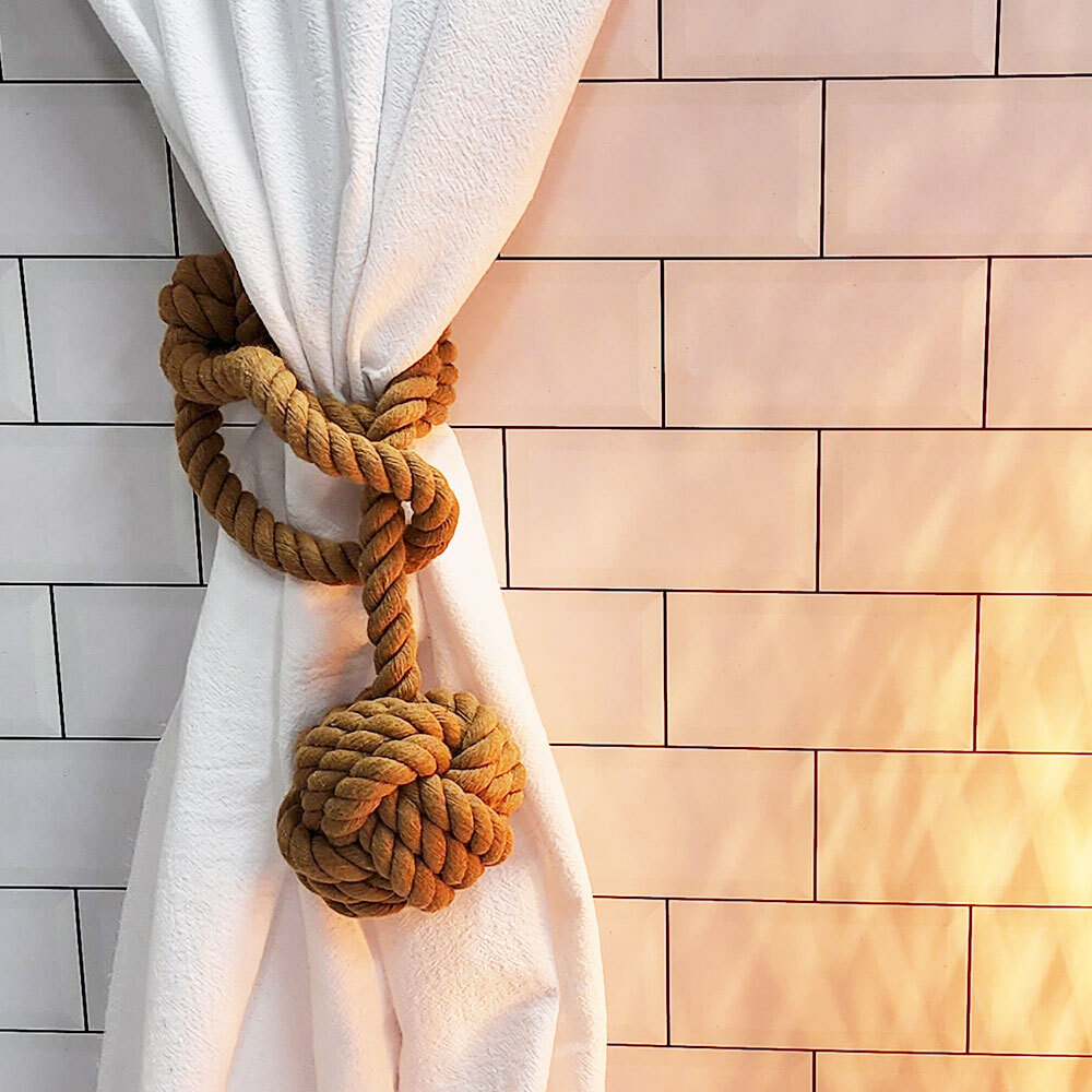 SFr 컬러 로프 커튼 타이 타이백 장식 집게 걸이 홀더