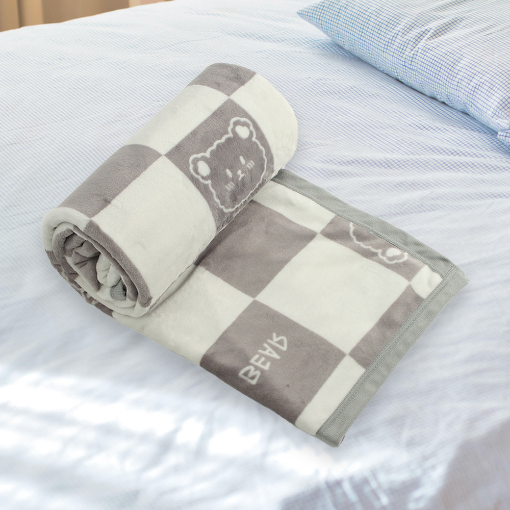 베어 포근 극세사 이불 담요 (150x 200 cm) (그레이) 차랑 용담요 차량 겨울