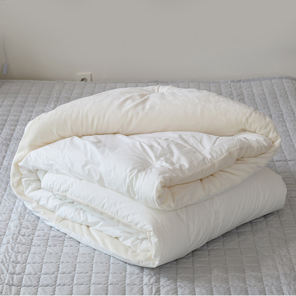 해피니 이불 here 호텔 극세사 차렵이불 슈퍼 싱글 SS (화이트) 겨울이불 편안한