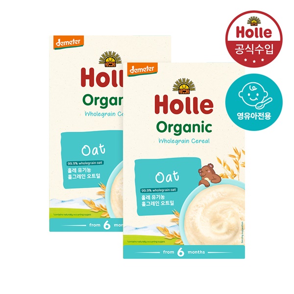 [홀레] 유기농 홀그레인 오트밀 이유식 2개세트