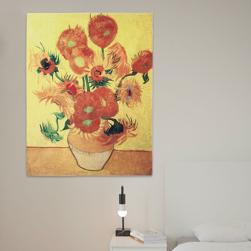 인테리어 장식 반고흐 플라워 패브릭 포스터 벽장식S 가림천 테피스 트리 액자 현관 명화