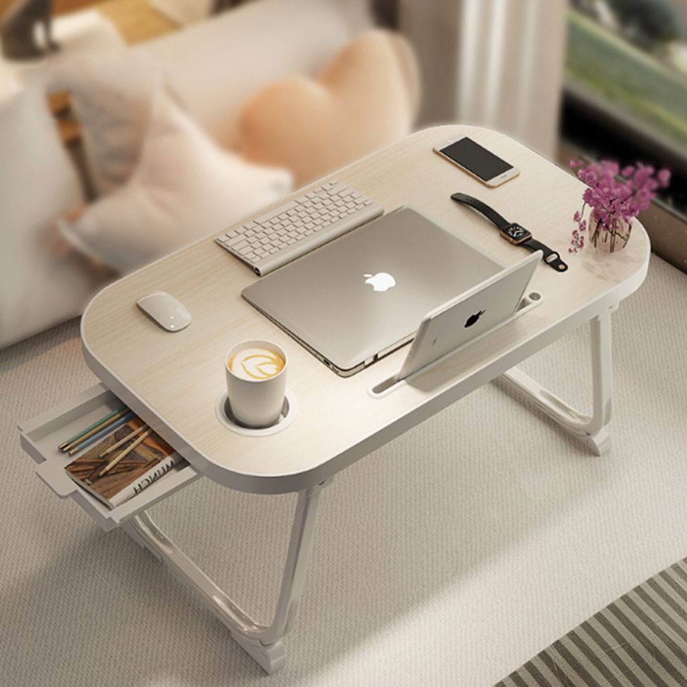 넓은 접이식 코너 라운드 좌식 책상( 70x 40 cm) 베드 테이블 앉은뱅이책상