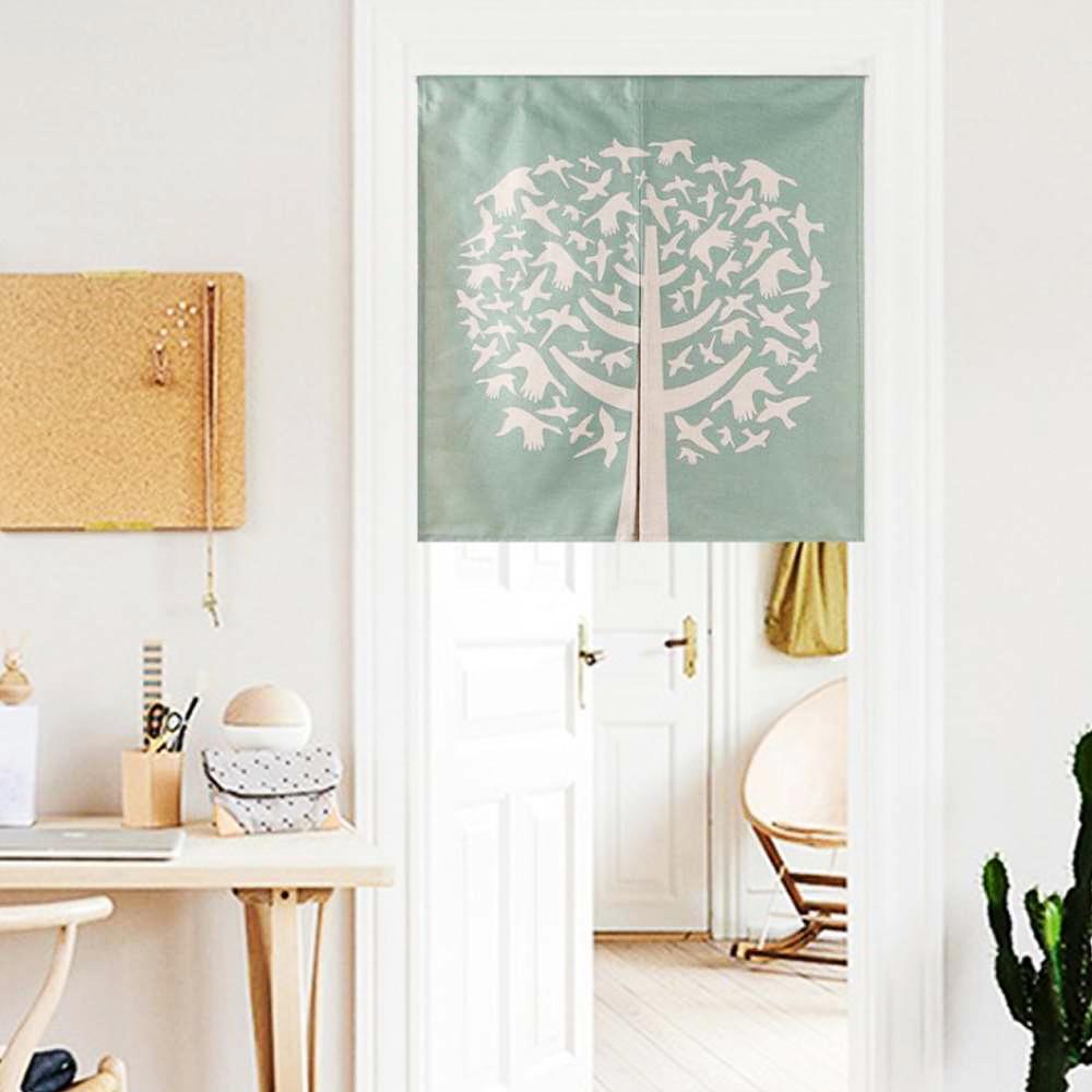 북유럽 노렌 민트 트리 벽커튼 출입구 문가림막 벽가림막