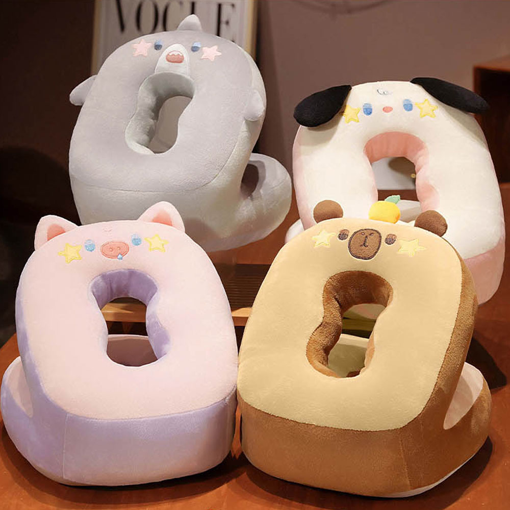 편리한 사각 디자인 낮잠 쿠션 베개 중앙 뚫려 있음 수면 푹신한 차량용 편한 책상