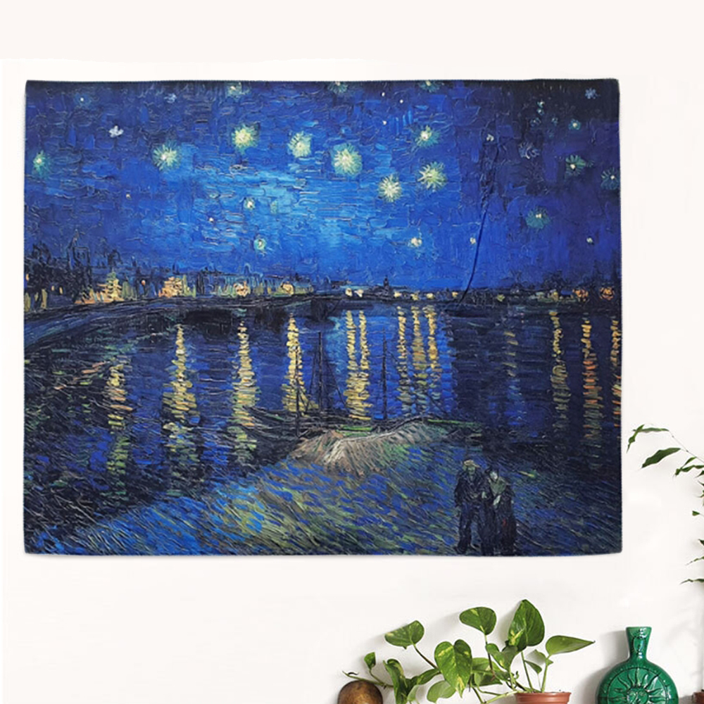 벽장식 반고흐 패브릭 포스터 아를의별이 빛나는밤 인테리어 가림천 테피스 트리 액자 현관