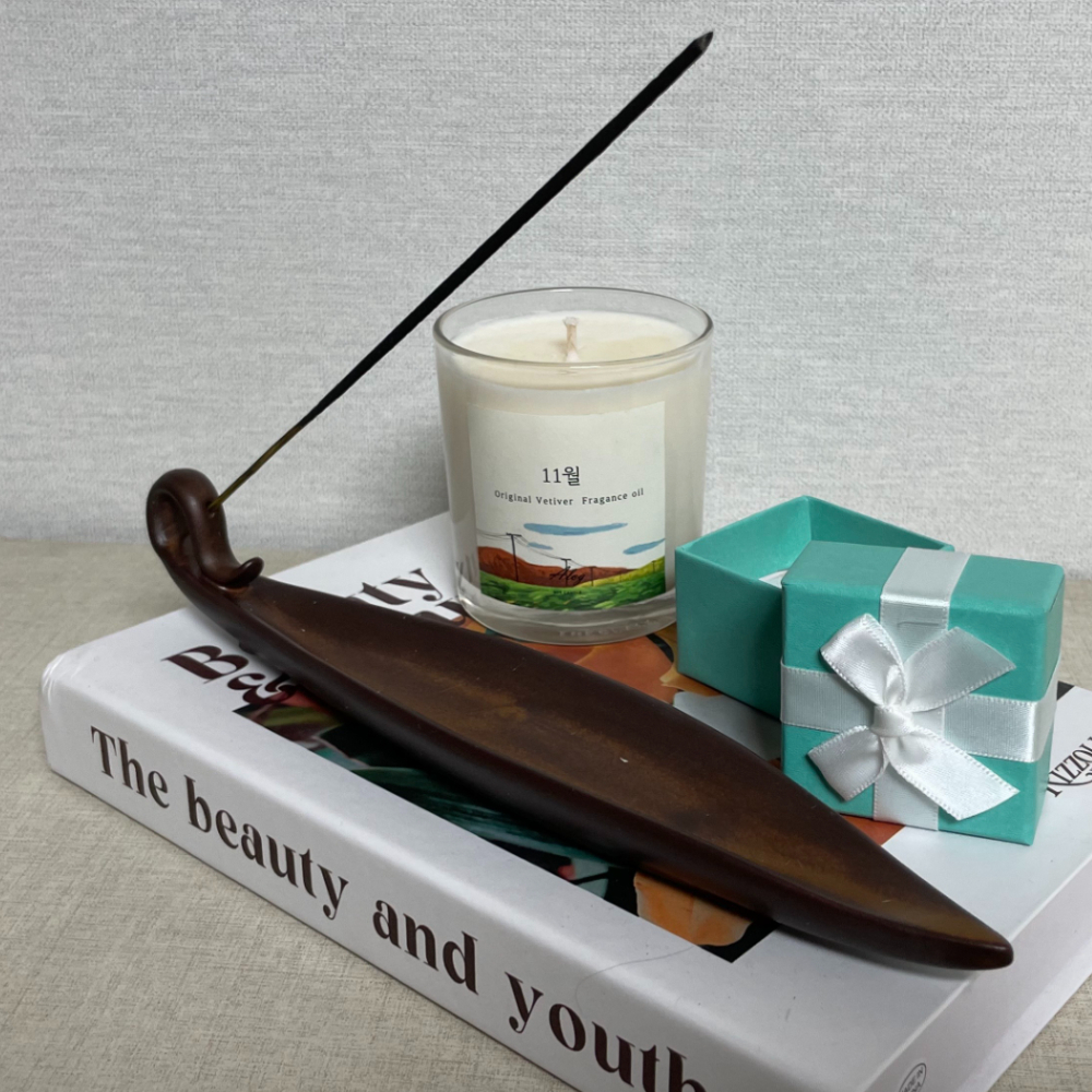 인텐스 홀더 세라믹 나뭇잎 인센스 스틱 향받침대 트레이 향피우기