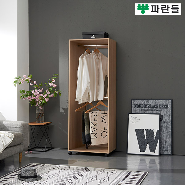 파란들가구 600 오픈 고정/이동식행거 옷장 드레스룸 행거 - 상세 이미지 2
