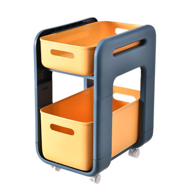서랍형 주방 욕실 바퀴형 이동식 선반(롱 옐로우) 세탁 식기 정리 장난감 정리함