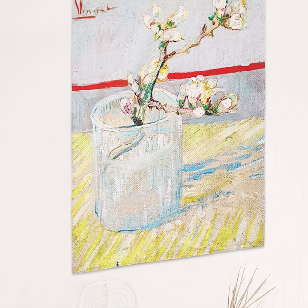 벽장식 반고흐 아몬드꽃 그림 패브릭 포스터 M 인테리어 가림천 테피스 트리 액자 현관