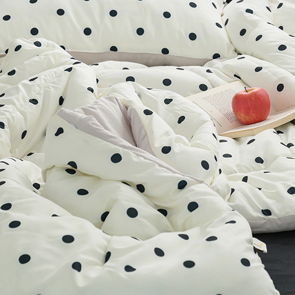 해피니 이불 도트 세미 마이크로 차렵이불 퀸 Q (베이지) 사계절 사계절이불 기숙사