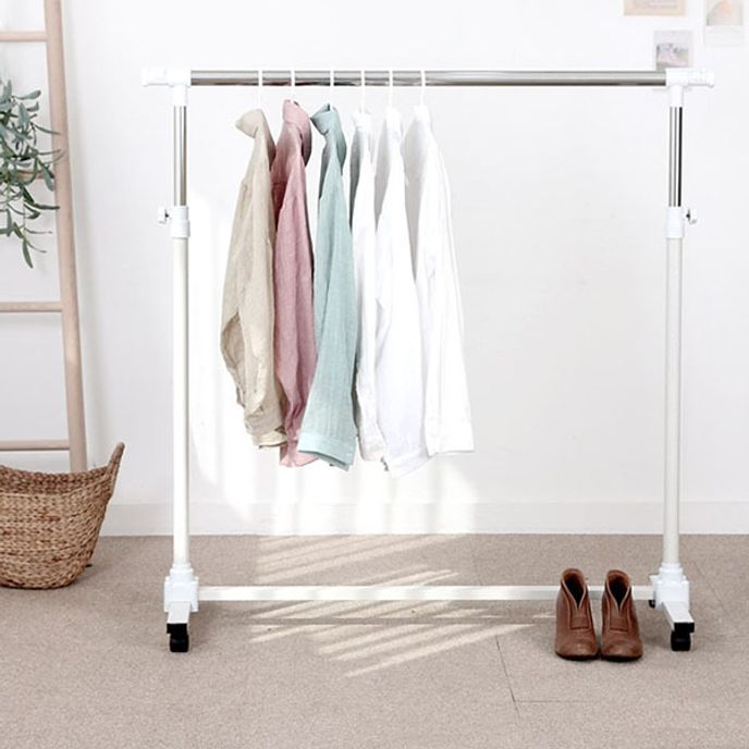 행거 스탠드 옷걸이 이동식 수납 옷선반 화이트 철제 미니 시스템 옷장 옷행거 조립식