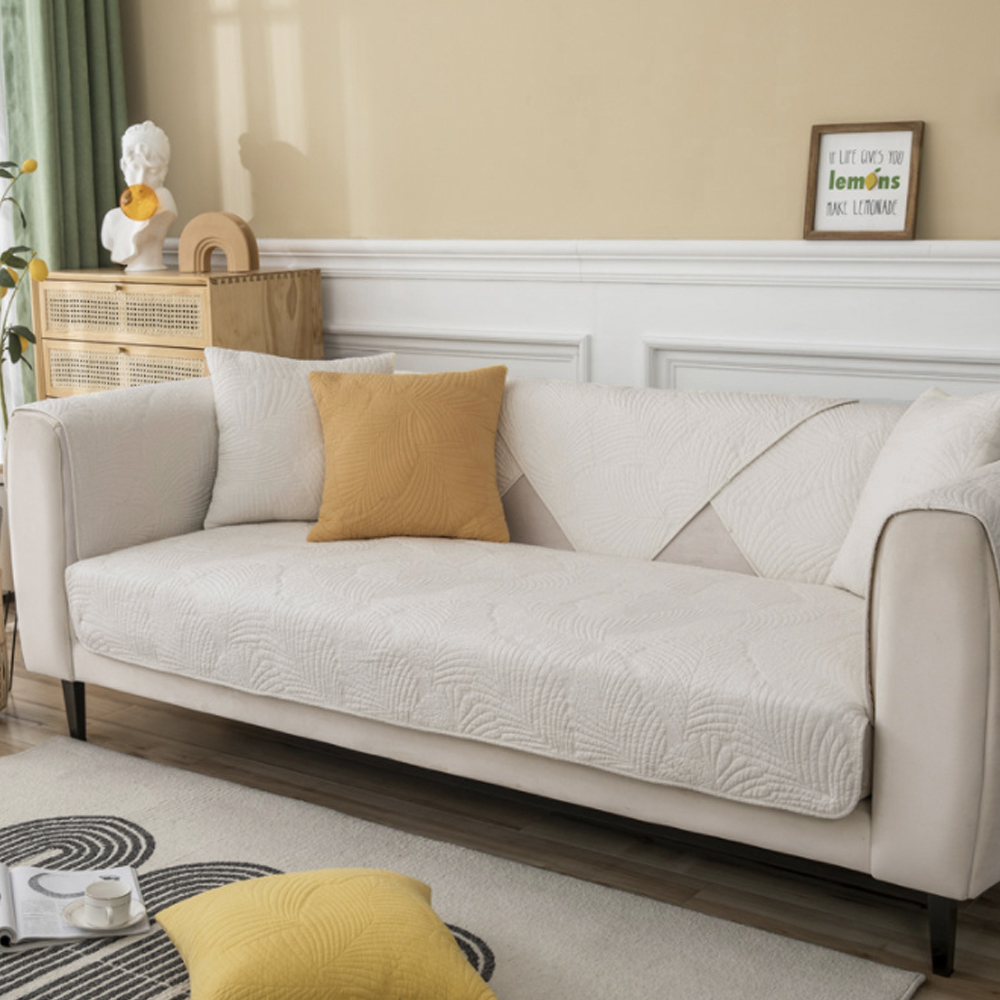 파초잎 소파 팔걸이 겸 등받이 패드 90 cm (베이지) 쇼파 깔개 커버 덮개 소파리폼