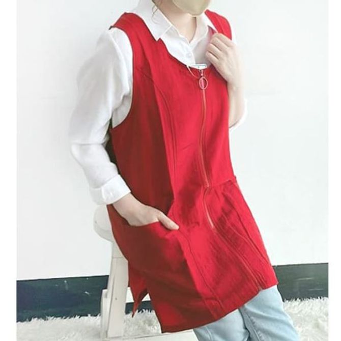 지퍼 앞치마 어린이집 카페 미용 원피스 2종 방수 미용실 원피스형 예쁜